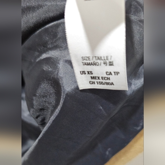 Women's Wool Blend Pea Coat Ruffle Hem Tan Khaki Camel Winter Coat XS - Picture 15 of 15